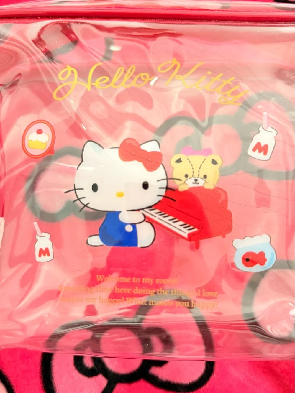 Sanrio Hello Kitty Pink Clear Travel Pouch